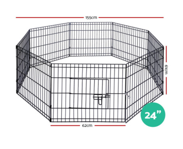 ipet-pet-dog-playpen-2x24-8-panel-puppy-exercise-cage-enclosure-fence