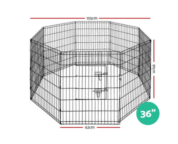 ipet-pet-playpen-dog-playpen-2x36-8-panel-exercise-cage-enclosure-fence