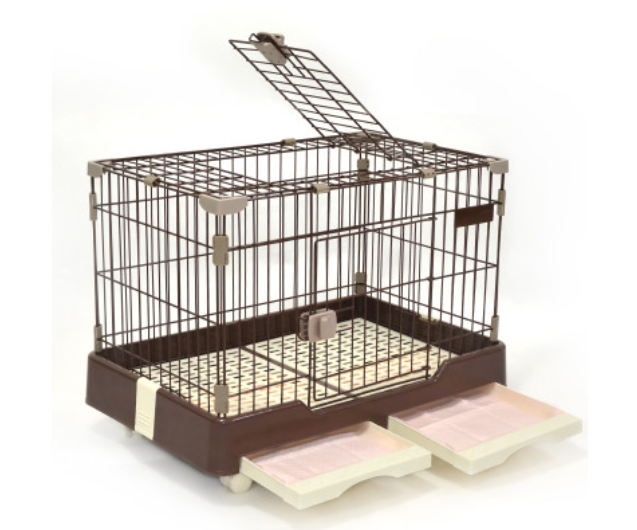 yes4pets-large-brown-pet-dog-cage-cat-rabbit-crate-kennel-with-potty-pad-and-wheel