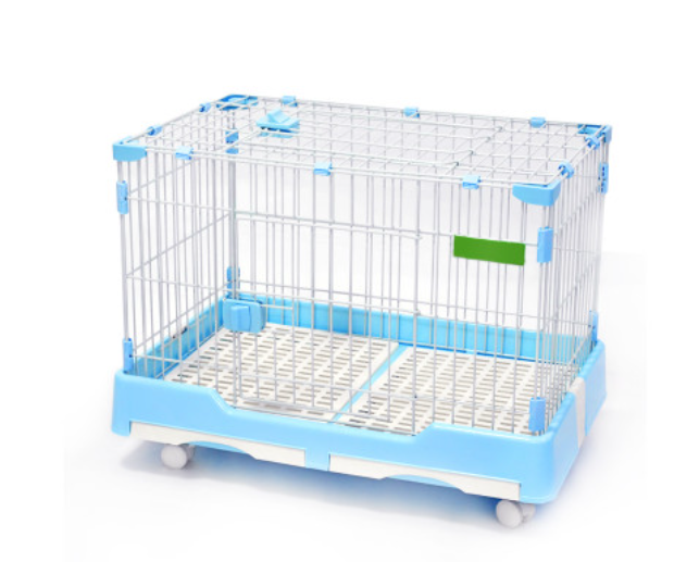 yes4pets-large-blue-pet-dog-cage-cat-rabbit-crate-kennel-with-potty-pad-and-wheel