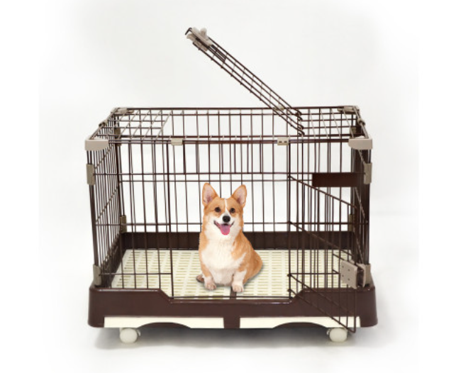 yes4pets-large-brown-pet-dog-cage-cat-rabbit-crate-kennel-with-potty-pad-and-wheel
