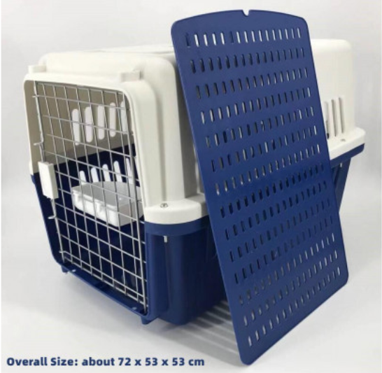 yes4pets-xl-dog-puppy-cat-crate-pet-rabbit-parrot-airline-carrier-cage-w-bowl-and-tray-72x53x53cm