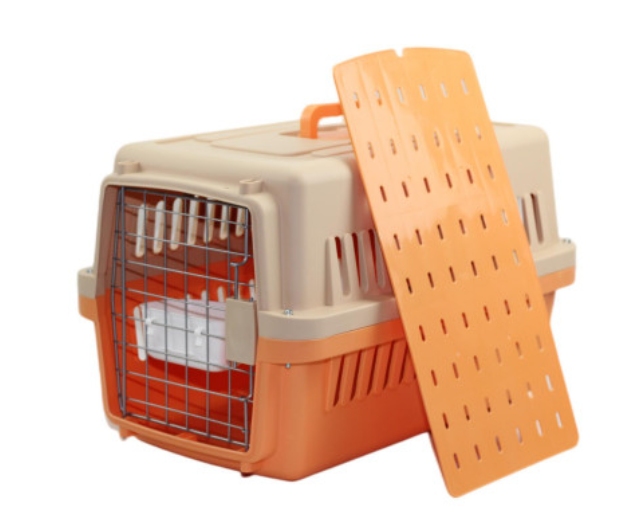 yes4pets-small-dog-cat-crate-pet-airline-carrier-cage-with-bowl-and-tray-orange