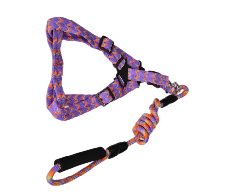 medium-pet-dog-harness-collar-leash-purple