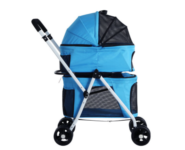 ipet-pet-stroller-dog-pram-large-cat-carrier-travel-foldable-4-wheels-double