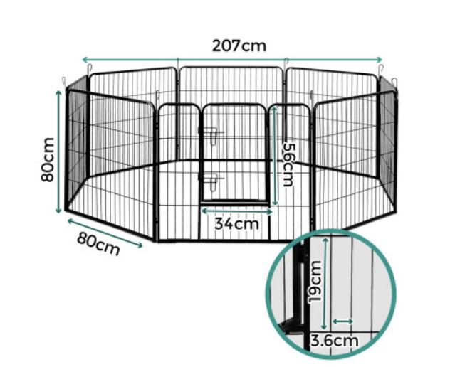 ipet-pet-playpen-dog-playpen-8-panel-exercise-cage-enclosure-fence